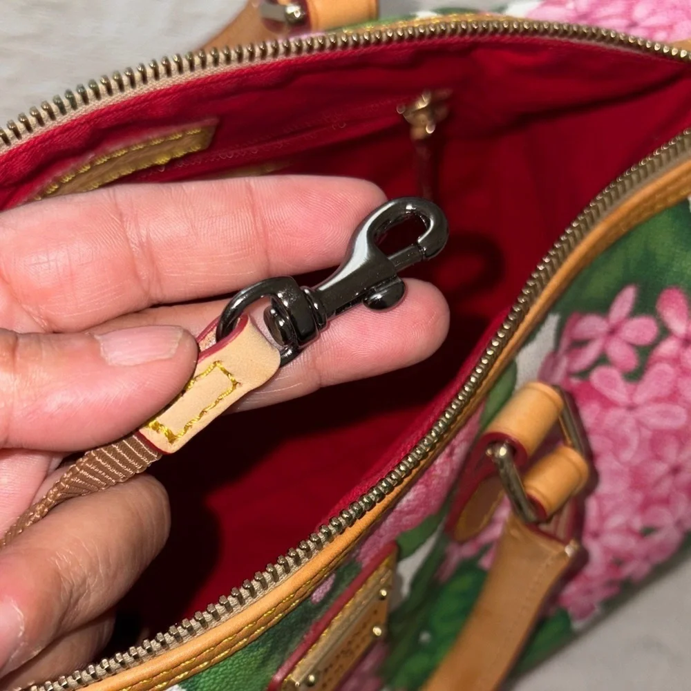 Gently Loved Satchel Bag Genuine Leather Hydrangea (NO CROSSBODY STRAP)